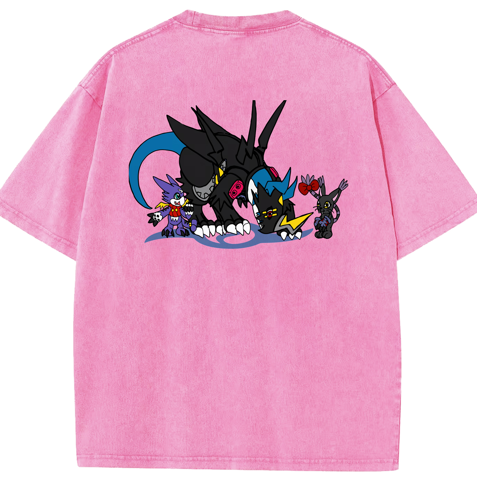 （画像用） Digimon デジタルモンスター/デジモン 綿100% ヴィンテージ風 半袖Tシャツ（背面プリント）
